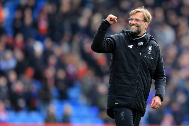 Bilder des Tages - SPORT 31st March 2018, Selhurst Park, London, England; EPL Premier League football, Crystal Palace versus Liverpool; Liverpool Manager Jurgen Klopp celebrates the 1-2 win  ActionPlus12006978