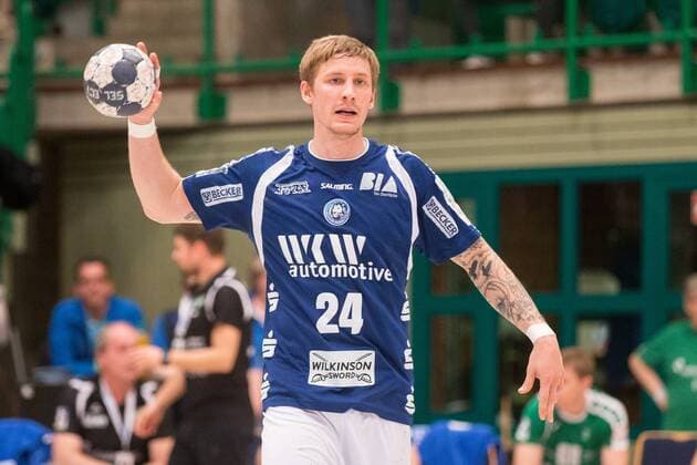 Linus Arnesson ( 24, Bergischer HC) Bergischer HC vs. DJK Rimpar Wölfe, Handball, 2. Handball Bundesliga, 31.03.18 Wuppertal NRW Deutschland Uni-Halle