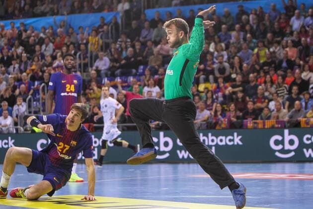 Spain: FC Barcelona Barca and Montpellier HB Match played on 31st of March at Palau Blaugrana (Barcelona) between FC Barcelona and Montpellier HB EDITORIAL USE ONLY. Barcelona Barcelona Spain Palau blaugrana  UkkoxImagesx xPacificxPress
