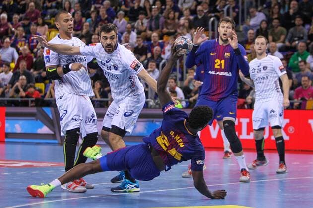 Spain: FC Barcelona Barca and Montpellier HB Match played on 31st of March at Palau Blaugrana (Barcelona) between FC Barcelona and Montpellier HB EDITORIAL USE ONLY. Barcelona Barcelona Spain Palau blaugrana  UkkoxImagesx xPacificxPress