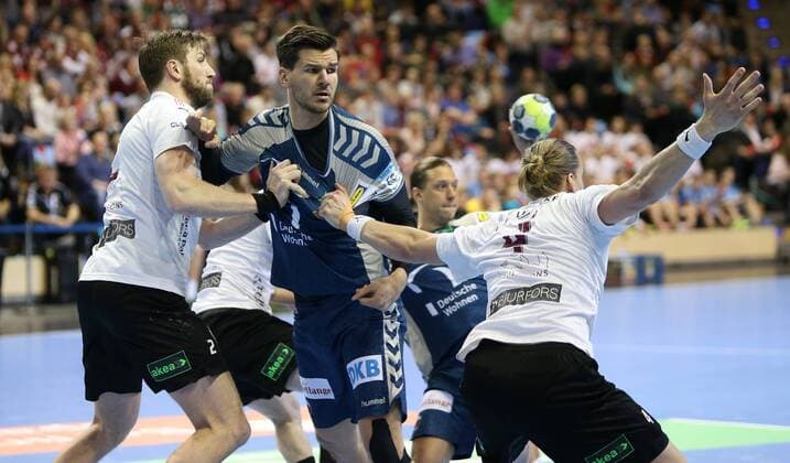 01.04.18, Handball - EHF-Pokal, Gruppe B, 12.Spieltag, Füchse Berlin - Lugi Lund Bild: Erik Schmidt Handball - EHF-Pokal - Füchse Berlin - Lugi Lund