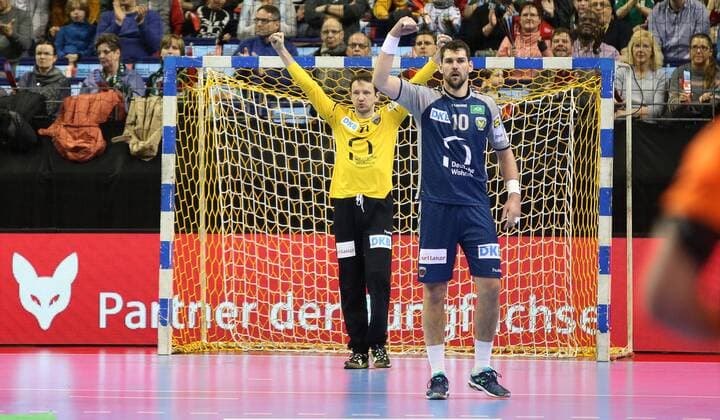 01.04.18, Handball - EHF-Pokal, Gruppe B, 12.Spieltag, Füchse Berlin - Lugi Lund Bild: Petr Stochl Handball - EHF-Pokal - Füchse Berlin - Lugi Lund