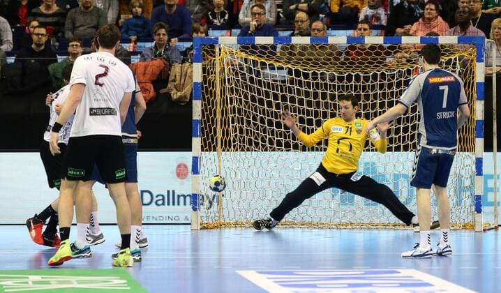 01.04.18, Handball - EHF-Pokal, Gruppe B, 12.Spieltag, Füchse Berlin - Lugi Lund Bild: Petr Stochl Handball - EHF-Pokal - Füchse Berlin - Lugi Lund