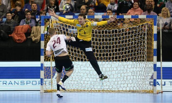 01.04.18, Handball - EHF-Pokal, Gruppe B, 12.Spieltag, Füchse Berlin - Lugi Lund Bild: Petr Stochl Handball - EHF-Pokal - Füchse Berlin - Lugi Lund