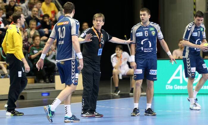 01.04.18, Handball - EHF-Pokal, Gruppe B, 12.Spieltag, Füchse Berlin - Lugi Lund Bild: Trainer Velimir Petkovic Handball - EHF-Pokal - Füchse Berlin - Lugi Lund