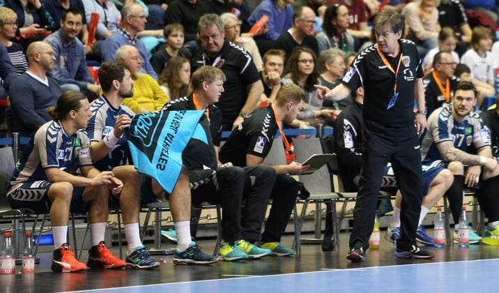 01.04.18, Handball - EHF-Pokal, Gruppe B, 12.Spieltag, Füchse Berlin - Lugi Lund Bild: Trainer Velimir Petkovic Handball - EHF-Pokal - Füchse Berlin - Lugi Lund