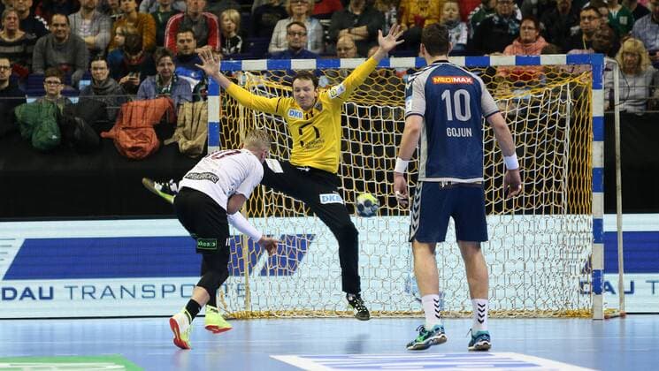 01.04.18, Handball - EHF-Pokal, Gruppe B, 12.Spieltag, Füchse Berlin - Lugi Lund Bild: Petr Stochl Handball - EHF-Pokal - Füchse Berlin - Lugi Lund