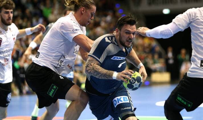 01.04.18, Handball - EHF-Pokal, Gruppe B, 12.Spieltag, Füchse Berlin - Lugi Lund Bild: Johan Koch Handball - EHF-Pokal - Füchse Berlin - Lugi Lund