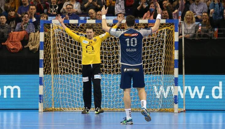 01.04.18, Handball - EHF-Pokal, Gruppe B, 12.Spieltag, Füchse Berlin - Lugi Lund Bild: Petr Stochl Handball - EHF-Pokal - Füchse Berlin - Lugi Lund