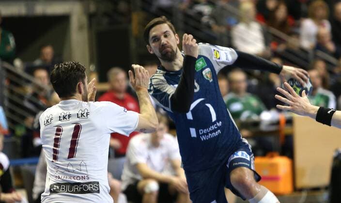 01.04.18, Handball - EHF-Pokal, Gruppe B, 12.Spieltag, Füchse Berlin - Lugi Lund Bild: Fabian Wiede Handball - EHF-Pokal - Füchse Berlin - Lugi Lund