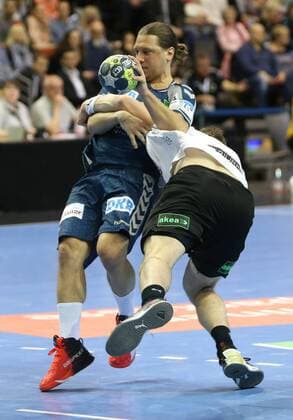 01.04.18, Handball - EHF-Pokal, Gruppe B, 12.Spieltag, Füchse Berlin - Lugi Lund Bild: Mattias Zachrisson Handball - EHF-Pokal - Füchse Berlin - Lugi Lund
