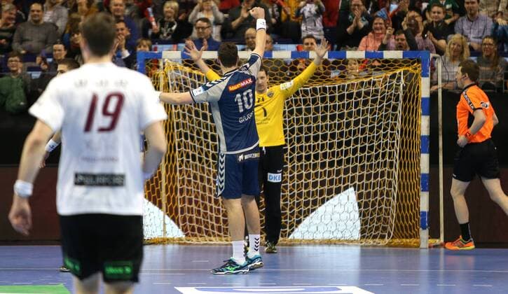 01.04.18, Handball - EHF-Pokal, Gruppe B, 12.Spieltag, Füchse Berlin - Lugi Lund Bild: Petr Stochl Handball - EHF-Pokal - Füchse Berlin - Lugi Lund