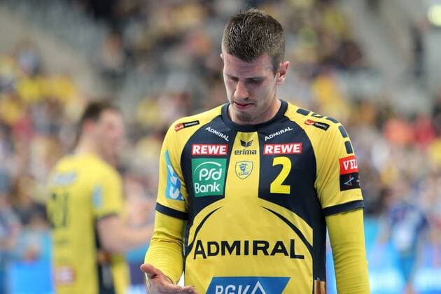 Andre Schmid (Andy Schmid, RNL, 2), enttäuscht schauend, Enttäuschung, Frustration, disappointed, pessimistisch, Einzelbild, Aktion, Action, Handball, Champions League, Rhein-Neckar Löwen - PGE Vive Kielce,