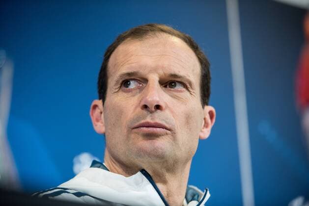 Italy: Juventus press conference PK Pressekonferenz Massimiliano Allegri during the Juventus FC press conference before the UFC mathc against Real Mardird. Allianz Stadium, Turin, Italy 2nd april 2018 Turin Piedmont Italy Italy Allianz Stadium  AlbertoxGandolfo PacificxPress