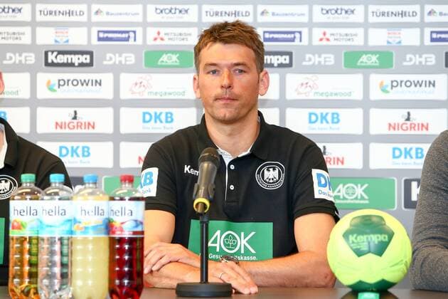 DHB Pressekonferenz Handball Leipzig, 03.04.2018, Lindner Hotel, Pressekonferenz DHB Männer Nationalmannschaft vor dem Länderspiel gegen Serbien , Im Bild: Bundestrainer Christian Prokop ,