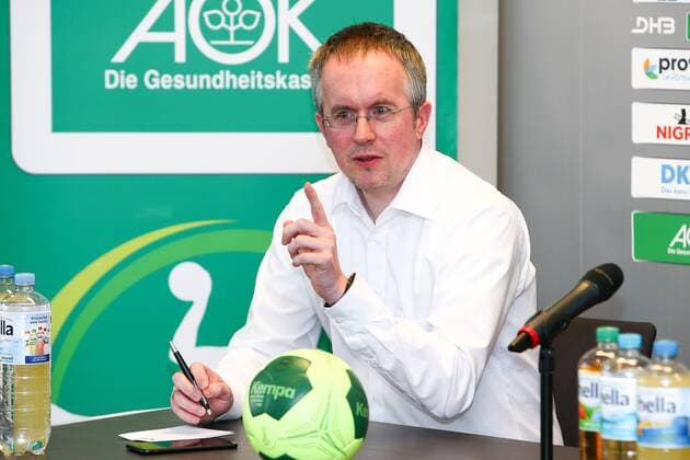 DHB Pressekonferenz Handball Leipzig, 03.04.2018, Lindner Hotel, Pressekonferenz DHB Männer Nationalmannschaft vor dem Länderspiel gegen Serbien , Im Bild: Pressesprecher Tim Oliver Kalle ,