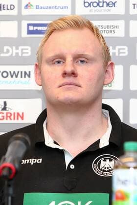 DHB Pressekonferenz Handball Leipzig, 03.04.2018, Lindner Hotel, Pressekonferenz DHB Männer Nationalmannschaft vor dem Länderspiel gegen Serbien , Im Bild: Patrick Wiencek ,