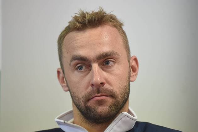 Czech tennis player Roman Jebavy attends the press conference PK Pressekonferenz prior to the Davis Cup match Czech Republic vs Israel, in Ostrava, Czech Republic, on April 3, 2018. (CTKxPhoto JaroslavxOzana) CTKPhotoP201804030432501  JAO 09