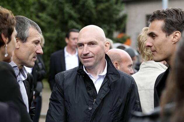 - HERENTALS, BELGIUM: Ludo Dierckxsens attends the funeral of 30 year old cyclist Rob Goris, at the Sint-Waldetrudiskerk, in Herentals, Saturday 14 July 2012. Goris, a former ice-hockey player turned cyclist died unexpectedly in Honfleur, France, after being a guest in the Tour de France television talk show Vive le Velo. NICOLASxMAETERLINCK  x36578027x