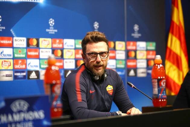 Fußball, CL, AS Rom Pressekonferenz Conferenza Stampa Eusebio Di Francesco Barcellona 03 04 2018 Champions League Foto Gino Mancini Insidefoto Cell: 3342966346 3401257327