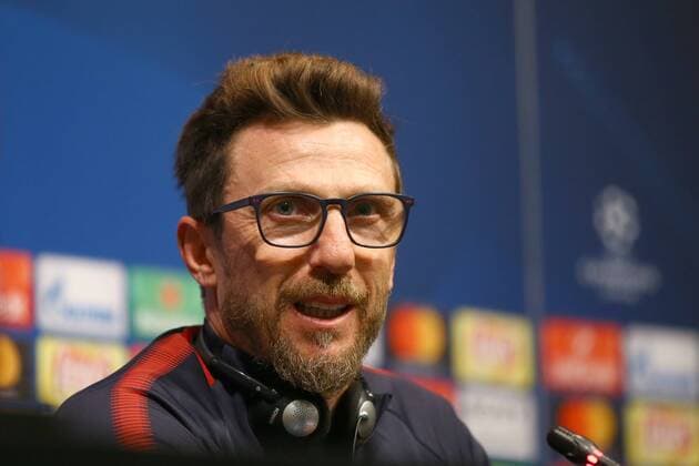 Fußball, CL, AS Rom Pressekonferenz Conferenza Stampa Eusebio Di Francesco Barcellona 03 04 2018 Champions League Foto Gino Mancini Insidefoto Cell: 3342966346 3401257327