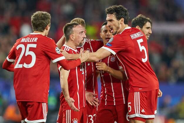 Franck RIBERY, FCB 7 Torjubel, Jubel nach dem Tor zum 1-1 FC SEVILLA - FC BAYERN MUENCHEN Viertelfinale Hinspiel, Fussball UEFA Champions League, Sevilla, Spanien 03.04.2018 CL Saison 2017 2018, FCB,