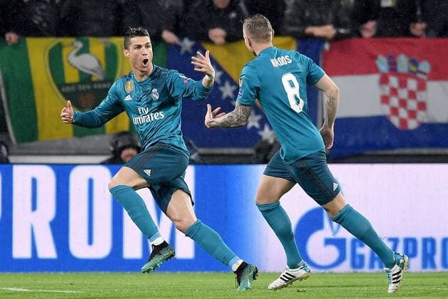 Bilder des Tages - SPORT Esultanza dopo il gol di Cristiano Ronaldo Real. Goal celebration. Torino 03-04-2018 Stadium Champions League 2017 2018 Round of 8 Juventus - Real Madrid Foto Andrea Staccioli Insidefoto andreaxstaccioli