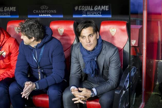 April 3, 2018 - Seville, Spain - VINCENZO MONTELLA, head coach of Sevilla, before the UEFA Champions League Quarter-finals (first leg) match between Sevilla FC and FC Bayern Munchen at Estadio Ramon Sanchez Pizjuan Soccer 2018 - Sevilla FC vs FC Bayern Munchen - ZUMAa142 20180403_zap_a142_021 Copyright: xDanielxGonzalezxAcunax