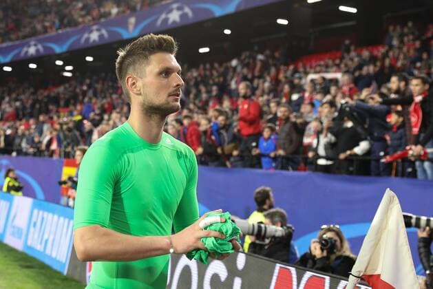 Schlussjubel Sven Ulreich 26 (FC Bayern Muenchen), FC Sevilla vs. FC Bayern Muenchen, Fussball, Viertelfinale, Champions League, 03.04.2018 Sevilla Sevilla Spanien