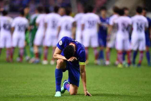 Colombian football player Giovanni Moreno of China s Shanghai Greenland reacts after a Group H match against Japan s Kashima Antlers during the 2018 AFC Champions League in Shanghai, China, 3 April 2018. A second-half goal and assist from Yuma Suzuki inspired Kashima Antlers to a come-from-behind 2-2 draw with Shanghai Shenhua on Matchday Five of the AFC Champions League on Tuesday. Shanghai Greenland Shenhua plays draw to Kashima Antlers at AFC group match  20180403_08452