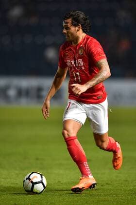 Brazilian football player Ricardo Goulart of China s Guangzhou Evergrande Taobao FC dribbles against Thailand s Buriram United FC in a Group G match during the 2018 AFC Champions League in Buriram, Thailand, 3 April 2018. A goal from Edgar Silva earned Buriram United an important 1-1 draw against Guangzhou Evergrande at the Tianhe Stadium in their opening match in Group G of the 2018 AFC Champions League Buriram United plays draw to Guangzhou Evergrande at AFC group match  20180403_07582