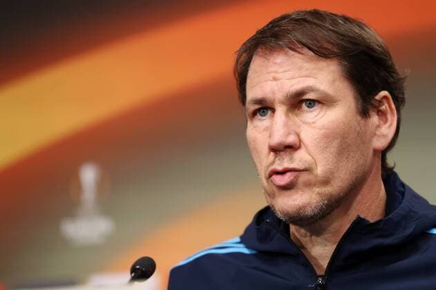 Olympique Marseille - PK Euro League Leipzig, 04.04.2018, Red Bull Arena, Fussball, UEFA EURO EM Europameisterschaft Fussball League , PK am Vortag des Viertelfinals, RB Leipzig vs. Olympique de Marseille , Im Bild: Trainer Rudi Garcia (Olympique Marseille) ,