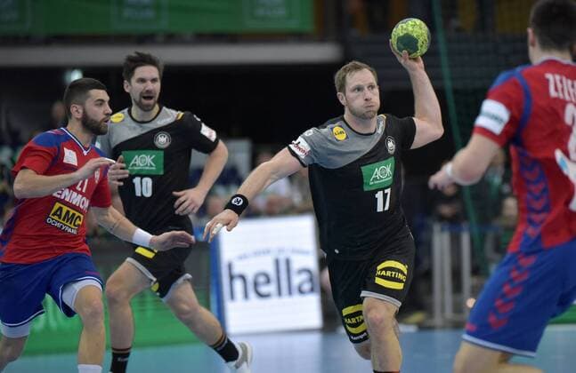 Steffen Weinhold (GER 17) beim Spiel Deutschland (GER) vs Serbien (SRB), Handball, Laenderspiel, EHF, Testspiel, 04.04.2018 Leipzig Copyright: xEIBNER ChristianxModlax EP_CMA