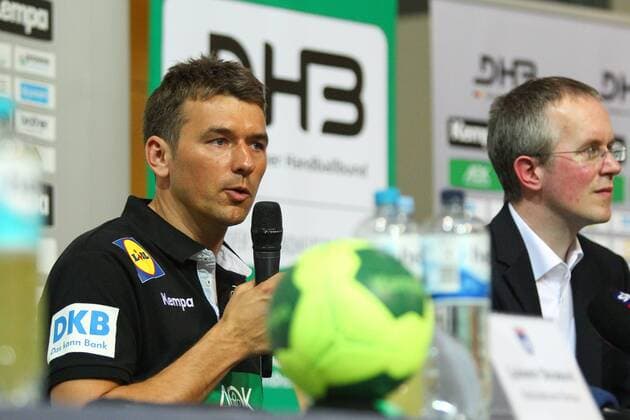 Handball: Germany vs. Serbia, Leipzig 2018 Handball Laenderspiel der Maenner: Deutschland Germany vs. Serbien Serbia am 04.04.2018 in der Arena Leipzig Germany. Im Bild: Trainer Coach Christian PROKOP (GER), Pressekonferenz.