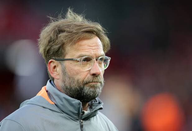 4th April 2018, Anfield, Liverpool, England; UEFA Champions League football, quarter final 1st leg, Liverpool versus Manchester City; Jurgen Klopp, Liverpool manager looks on during as the teams warm up  ActionPlus12008371