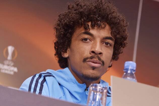Fußball-Europa League 2017 18, Pressekonferenz vor RB Leipzig - Olympique Marseille (04.04.2018 Spiel am 05.04.2018) Luiz Gustavo, Spieler von Olympique Marseille. Leipzig Sachsen Deutschland