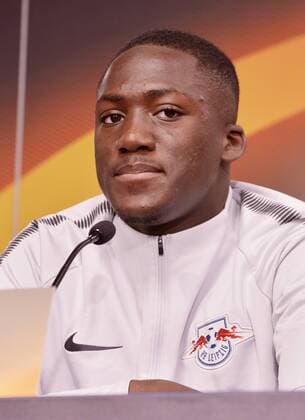 Fußball-Europa League 2017 18, Pressekonferenz vor RB Leipzig - Olympique Marseille (04.04.2018 Spiel am 05.04.2018) RBL-Abwehrspieler Ibrahima Konaté Leipzig Sachsen Deutschland