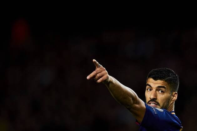 04.04.2018, xslx, Fussball Champions League Viertelfinale, FC Barcelona Barca - AS Roma, emspor v.l. Luis Suarez (FC Barcelona) Barcelona