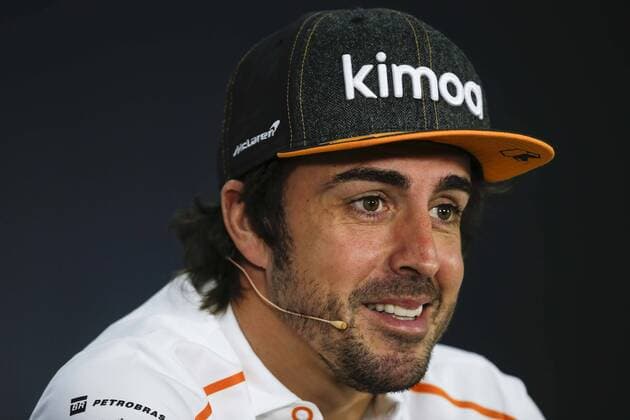 April 5, 2018 - Sakhir, Kingdom of Bahrain - FERNANDO ALONSO of McLaren F1 Team during the press conference PK Pressekonferenz of the 2018 FIA Formula 1 Bahrain Grand Prix at Bahrain International Circuit in Sakhir, Kingdom of Bahrain. Bahrain Grand Prix 2018 - Preparations - ZUMAg147 20180405_zap_g147_018 Copyright: xJamesxGasperottix