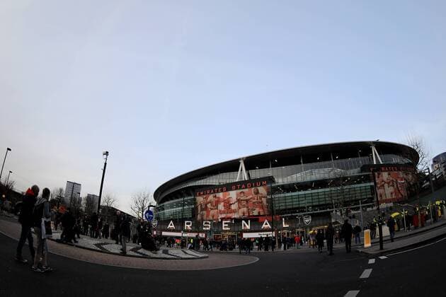 5th April 2018, Emirates Stadium, London, England; UEFA Europa League football, quarter final, 1st leg, A subdued Emirates Stadium before the game  ActionPlus12008891
