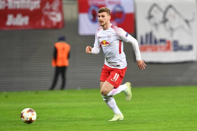 Fussball, Herren, Saison 2017 2018, Europa League (Viertelfinale, Hinspiel), RB Leipzig - Olympique Marseille, Timo Werner (Nr. 11, RB Leipzig), 05.04.2018, Copyright: xMatthiasxKochx