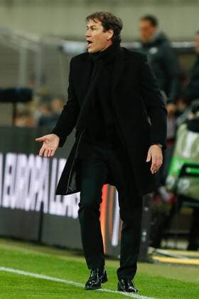 05.04.2018, xtgx, Fussball UEFA Europa League, RB Leipzig - Olympique Marseille, emspor, v.l. Rudi Garcia (Olympique Marseille, Trainer) gibt Anweisungen, gestikuliert mit den Armen, gesticulate, gives instructions Leipzig