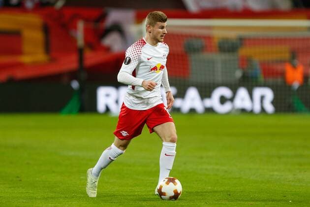 05.04.2018, xtgx, Fussball UEFA Europa League, RB Leipzig - Olympique Marseille, emspor, v.l. Timo Werner (Leipzig, 11) Freisteller, Einzelbild, Ganzkörper Leipzig