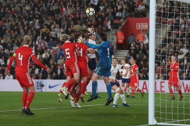 England Women v Wales Women 2019 FIFA Womens World Cup Qualifier Laura O Sullivan of Wales punches clear during the 2019 FIFA Womens World Cup Qualifying match at the St Mary s Stadium, Southampton Content Not Available For UK Newspapers Copyright: xPaulxChestertonx FIL-11617-0009