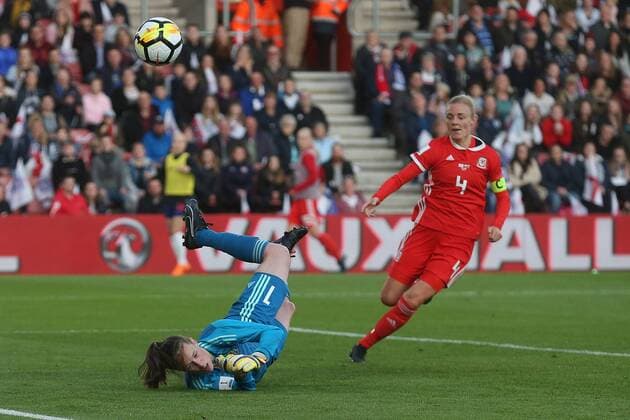 England Women v Wales Women 2019 FIFA Womens World Cup Qualifier Laura O Sullivan of Wales makes a save during the 2019 FIFA Womens World Cup Qualifying match at the St Mary s Stadium, Southampton Content Not Available For UK Newspapers Copyright: xPaulxChestertonx FIL-11617-0042