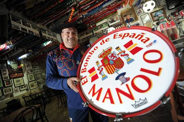 - VALENCIA, SPAIN: Famous Spanish soccer fan Manuel Caceres Artesero, better known as Manolo el del bombo (Manolo of the drums), poses for a portrait in Valencia, Spain, Tuesday 22 November 2011. YORICKxJANSENS  x30838728x