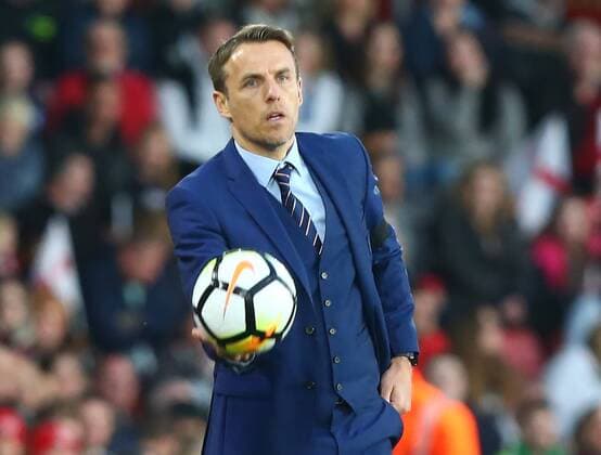 April 6, 2018 - Southampton, England, United Kingdom - England women s head coach Phil Neville..during 2019 FIFA Women s World Cup Group 1 qualifier match between England and Wales at St.Mary s, Southampton FC Southampton , England on 06 April 2018. England v Wales - Women s World Cup Qualifier  - ZUMAn230 20180406_zaa_n230_662 Copyright: xKieranxGalvinx