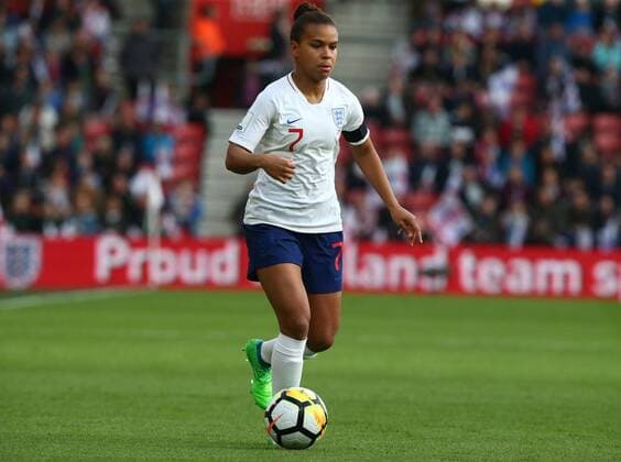 Großbritannien, Black History Month im Oktober - Sport April 6, 2018 - Southampton, England, United Kingdom - Nikita Parris of England Women ..during 2019 FIFA Women s World Cup Group 1 qualifier match between England and Wales at St.Mary s, Southampton FC Southampton , England on 06 April 2018. England v Wales - Women s World Cup Qualifier  - ZUMAn230 20180406_zaa_n230_703 Copyright: xKieranxGalvinx