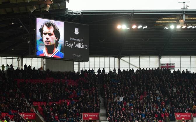 Tribute to Ray Wilkins during the EPL - Premier League match between Chelsea and West Ham United at Stamford Bridge, London, England on 8 April 2018. Copyright: xPMIx PMI-1956-0002