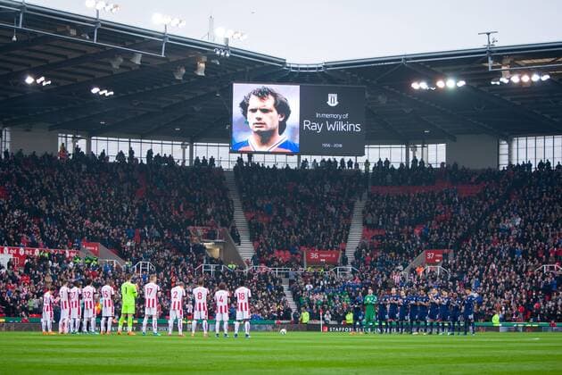 7th April 2018, bet365 Stadium, Stoke-on-Trent, England; EPL Premier League football, Stoke City versus Tottenham Hotspur; The teams pay tribute to Ray Wilkins  ActionPlus12010000